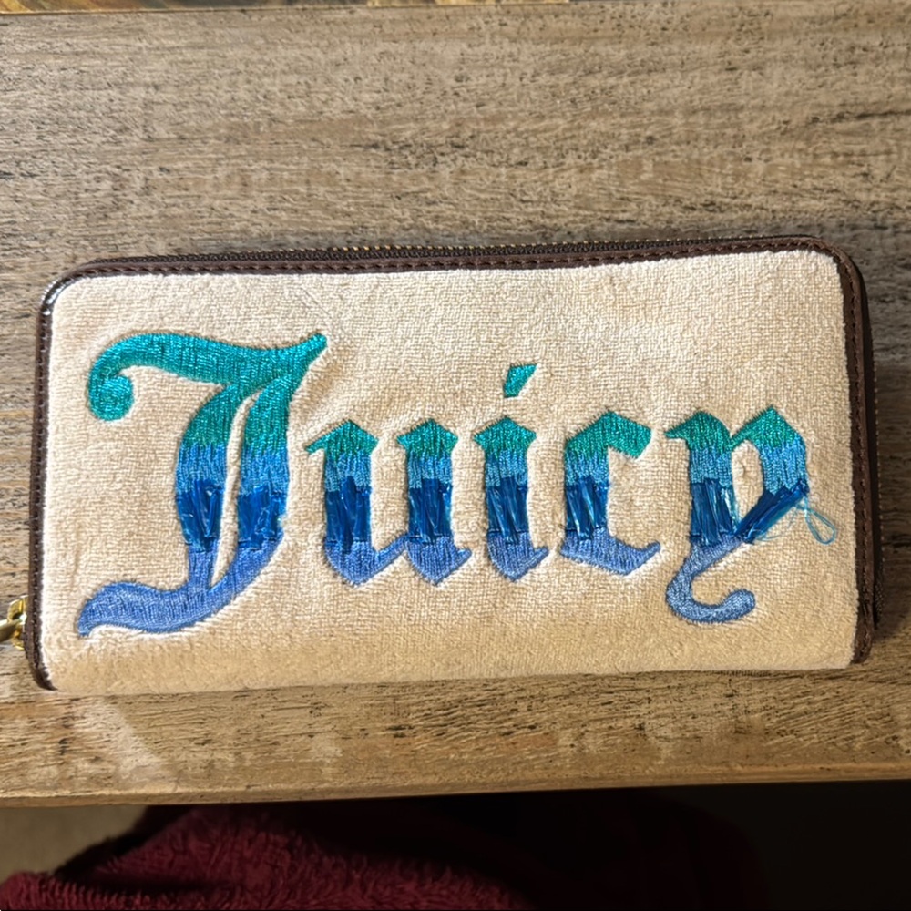 Juicy Couture Cream and Blue Wallet